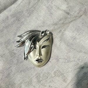 Vintage theater mask brooch